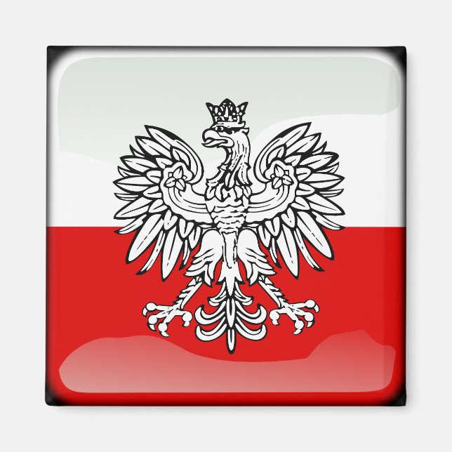 Polish glossy flag magnet (Front)