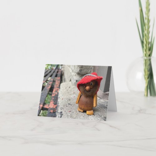 Polish gnome small greeting card BLANK INSIDE