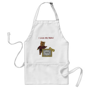 Polish Grandmother I Love Babci Bear Photo Adult Apron
