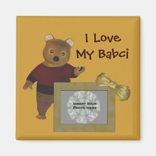 Polish Grandmother Love My Babci Cute Bear Photo Magnet
