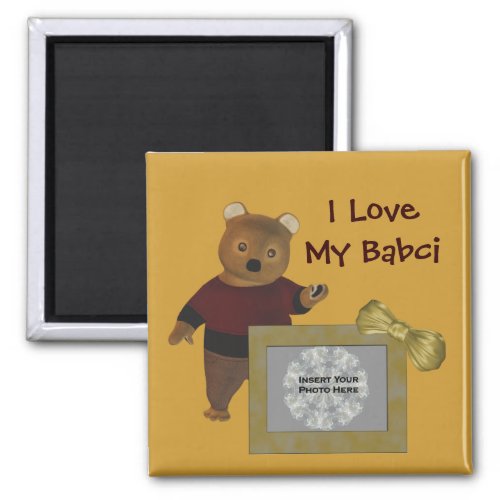 Polish Grandmother Love My Babci Cute Bear Photo Magnet