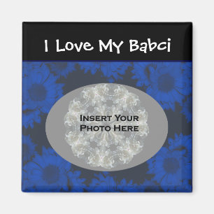 Polish Grandmother Love My Babci Floral Photo Magnet