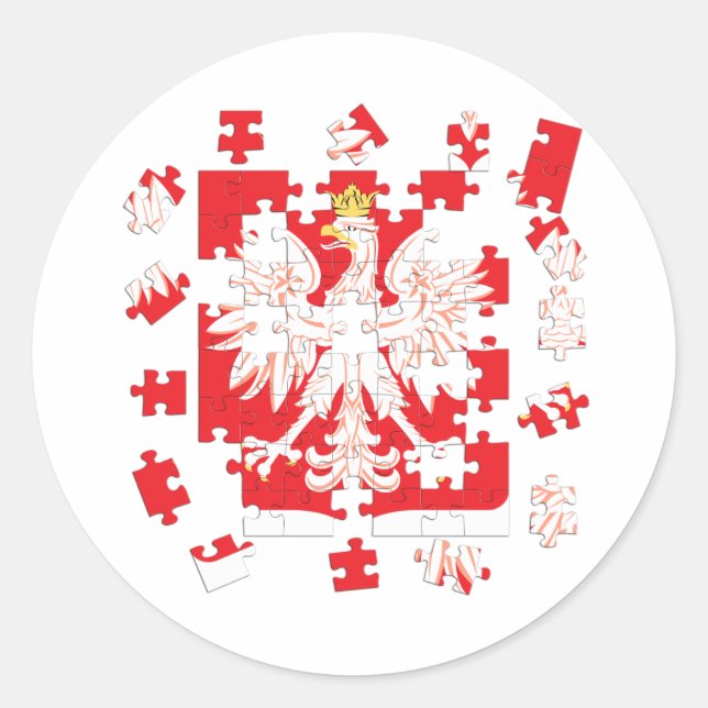 Polish Heritage Puzzle Classic Round Sticker (Front)