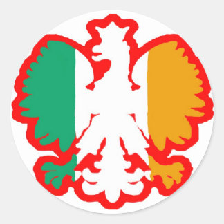 POLISH/IRISH FLAG CLASSIC ROUND STICKER
