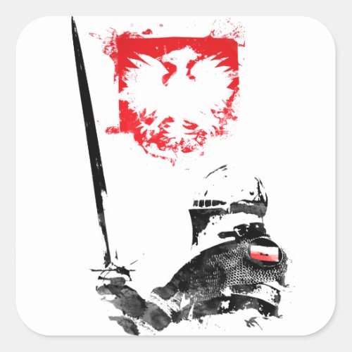 Polish Knight Square Sticker