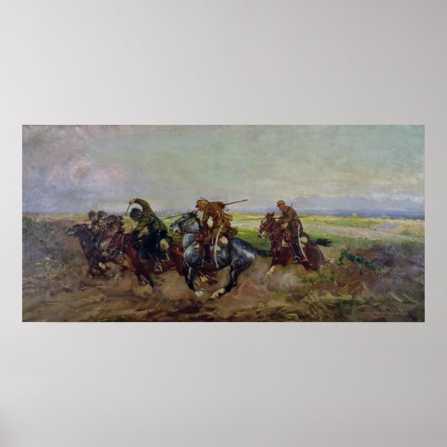 Polish Lancers attacking Russians, 1920 Poster (Front)