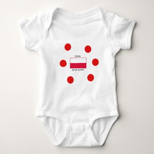 Polish Language And Poland Flag Design Baby Bodysuit