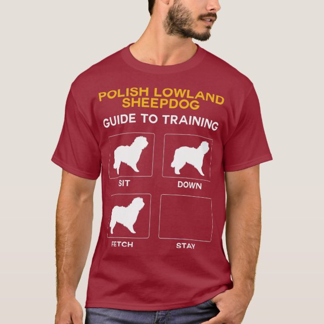 Polish Lowland Sheepdog Guide To Training Dog T-Shirt (Front)