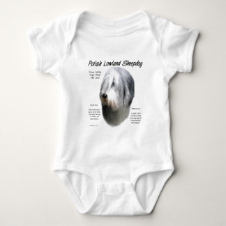 Polish Lowland Sheepdog History Design Baby Bodysuit