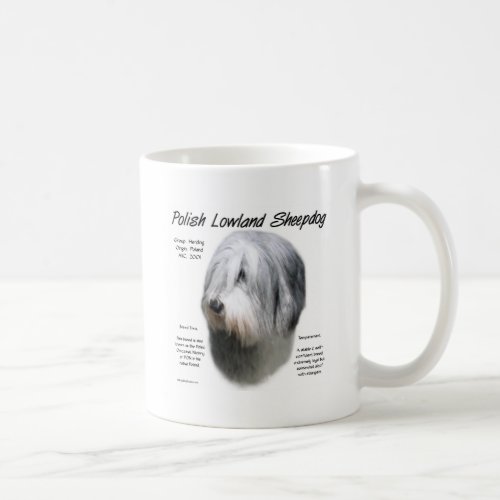 Polish Lowland Sheepdog History Design Coffee Mug