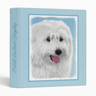 Polish Lowland Sheepdog Painting - Dog Art 3 Ring Binder