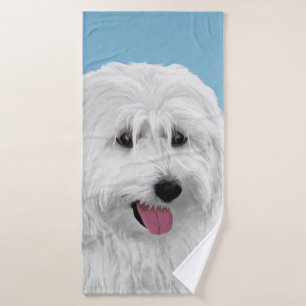 Polish Lowland Sheepdog Painting - Dog Art Bath Towel Set