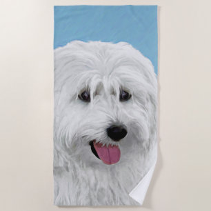 Polish Lowland Sheepdog Painting - Dog Art Beach Towel