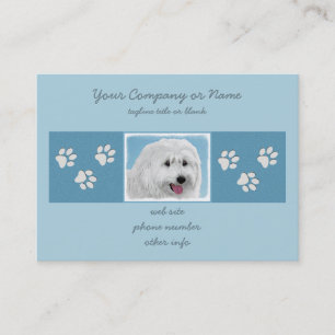 Polish Lowland Sheepdog Painting - Dog Art Business Card