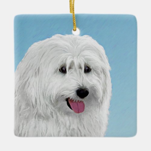 Polish Lowland Sheepdog Painting _ Dog Art Ceramic Ornament