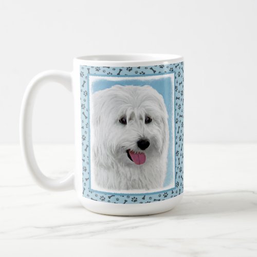 Polish Lowland Sheepdog Painting _ Dog Art Coffee Mug