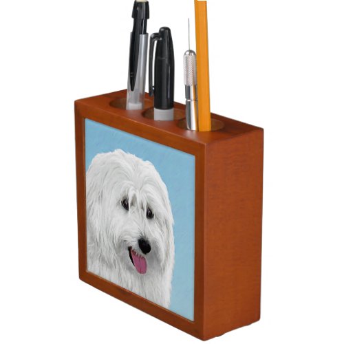 Polish Lowland Sheepdog Painting _ Dog Art Desk Organizer