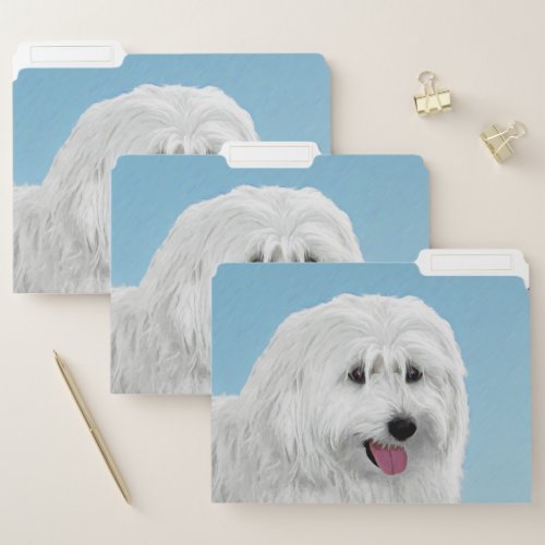 Polish Lowland Sheepdog Painting _ Dog Art File Folder