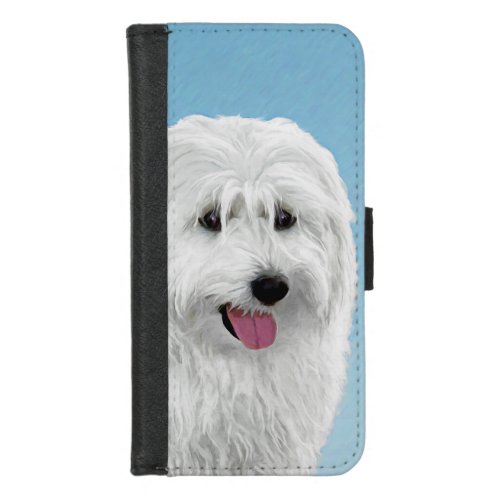 Polish Lowland Sheepdog Painting _ Dog Art iPhone 87 Wallet Case