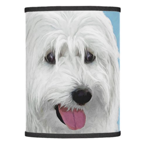 Polish Lowland Sheepdog Painting _ Dog Art Lamp Shade