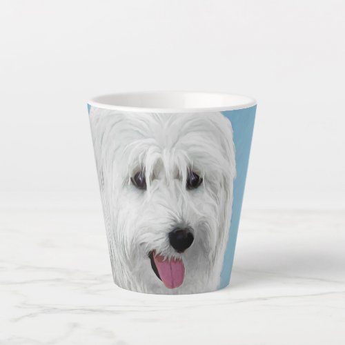 Polish Lowland Sheepdog Painting _ Dog Art Latte Mug