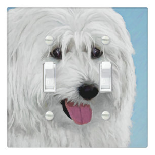 Polish Lowland Sheepdog Painting - Dog Art Light Switch Cover