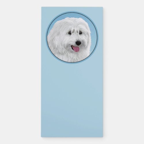 Polish Lowland Sheepdog Painting _ Dog Art Magnetic Notepad