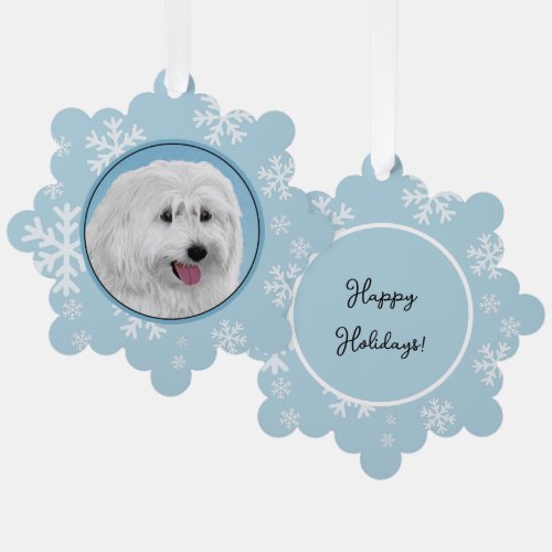 Polish Lowland Sheepdog Painting _ Dog Art Ornament Card