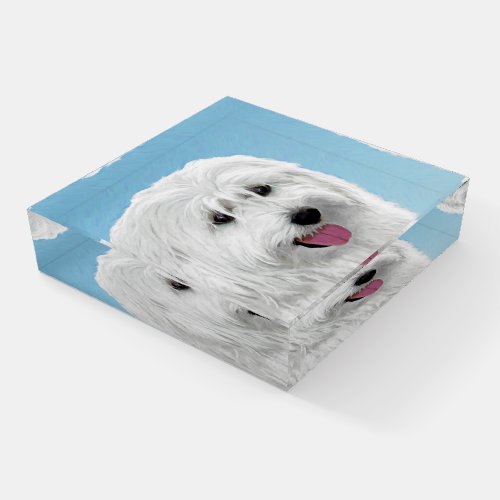 Polish Lowland Sheepdog Painting _ Dog Art Paperweight