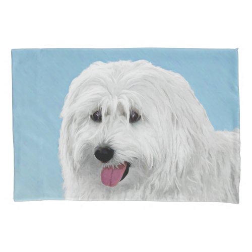 Polish Lowland Sheepdog Painting _ Dog Art Pillow Case