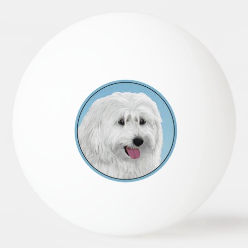 Polish Lowland Sheepdog Painting _ Dog Art Ping Pong Ball