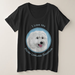 Polish Lowland Sheepdog Painting - Dog Art Plus Size T-Shirt