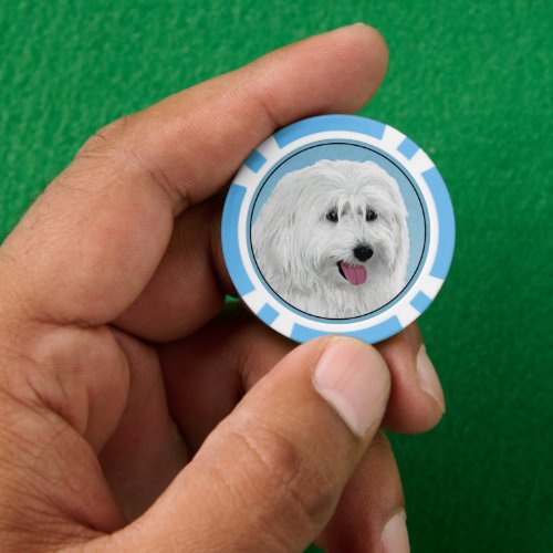 Polish Lowland Sheepdog Painting _ Dog Art Poker Chips