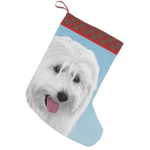 Polish Lowland Sheepdog Painting _ Dog Art Small Christmas Stocking