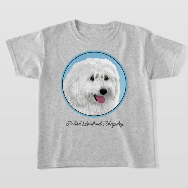 Polish Lowland Sheepdog Painting - Dog Art T-Shirt (Laydown)