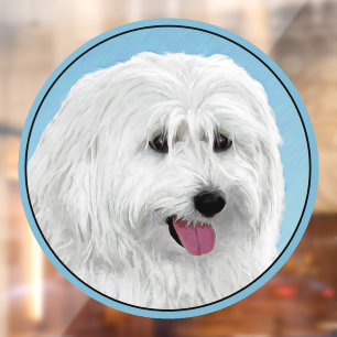 Polish Lowland Sheepdog Painting - Dog Art Window Cling