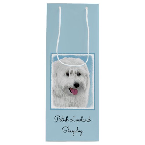 Polish Lowland Sheepdog Painting _ Dog Art Wine Gift Bag