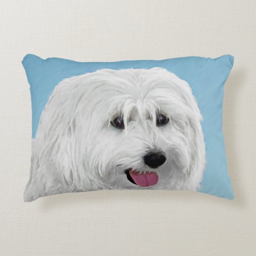 Polish Lowland Sheepdog Painting _ Original Dog Ar Accent Pillow