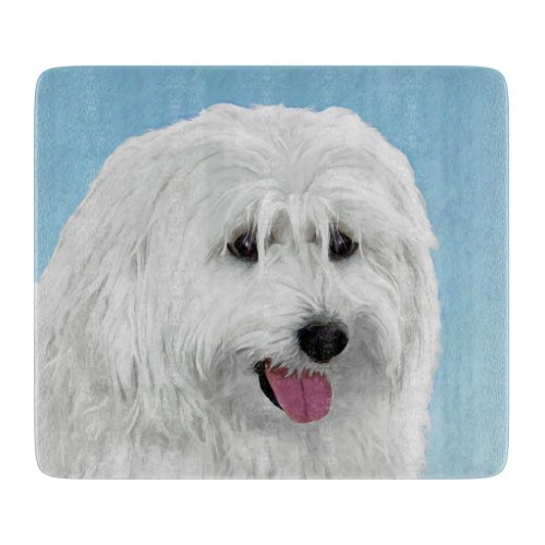 Polish Lowland Sheepdog Painting _ Original Dog Ar Cutting Board