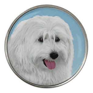 Polish Lowland Sheepdog Painting - Original Dog Ar Golf Ball Marker