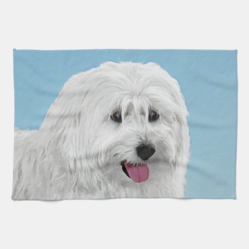 Polish Lowland Sheepdog Painting _ Original Dog Ar Kitchen Towel