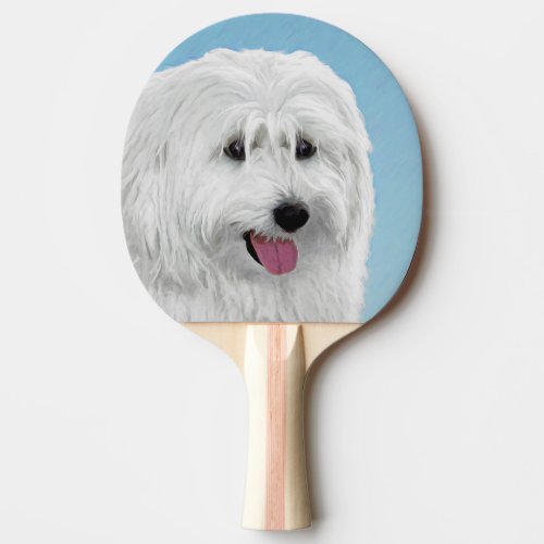 Polish Lowland Sheepdog Painting _ Original Dog Ar Ping_Pong Paddle