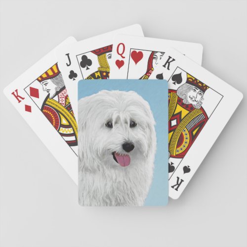 Polish Lowland Sheepdog Painting _ Original Dog Ar Playing Cards