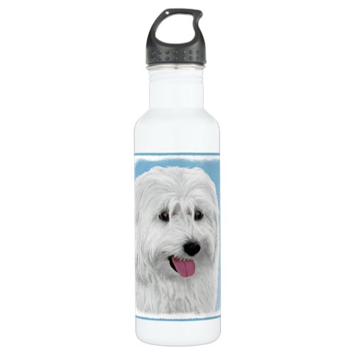 Polish Lowland Sheepdog Painting _ Original Dog Ar Stainless Steel Water Bottle