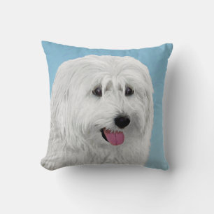 Polish Lowland Sheepdog Painting - Original Dog Ar Throw Pillow