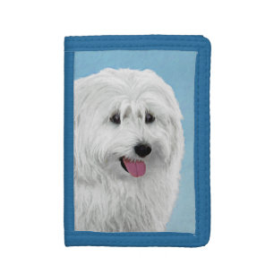 Polish Lowland Sheepdog Painting - Original Dog Ar Trifold Wallet