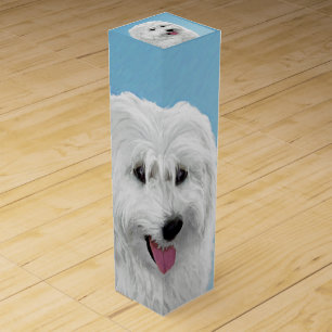 Polish Lowland Sheepdog Painting - Original Dog Ar Wine Box