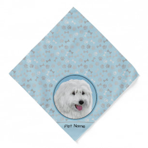 Polish Lowland Sheepdog Painting Original Dog Art Bandana