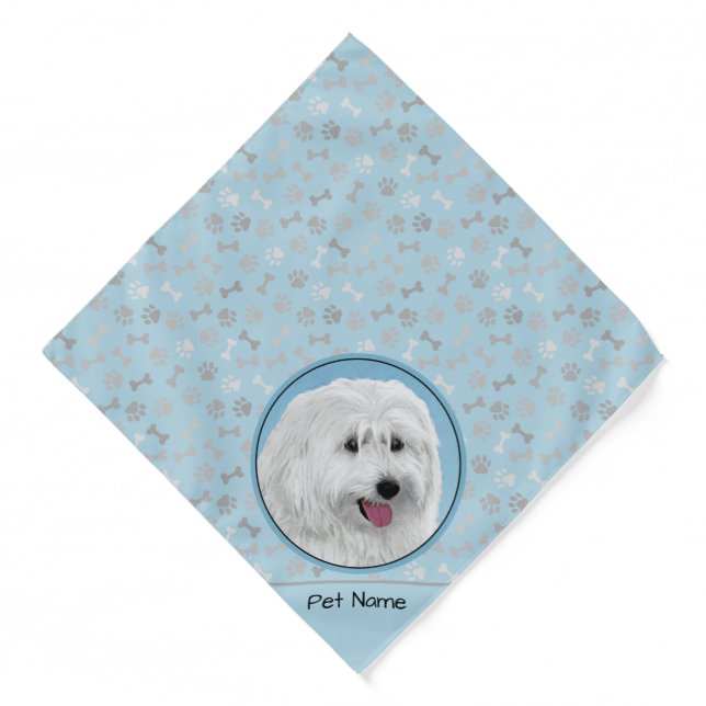 Polish Lowland Sheepdog Painting Original Dog Art Bandana (Front)