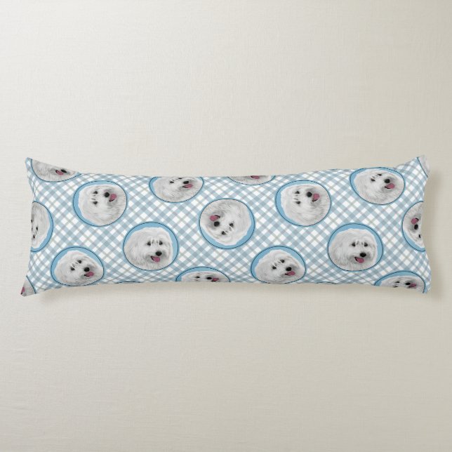 Polish Lowland Sheepdog Painting Original Dog Art Body Pillow (Front)